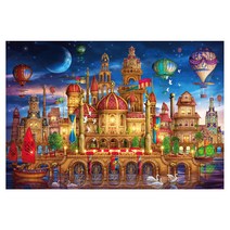 케이엠엘리 3D 사각 보석십자수 DIY 키트 마법의 성 40 x 30 cm, 혼합색상, 1세트