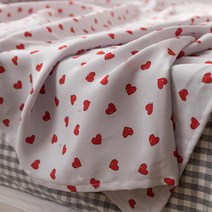 봄바람 꼰사 인견 여름 홑이불 블랭킷, 28하트그레이