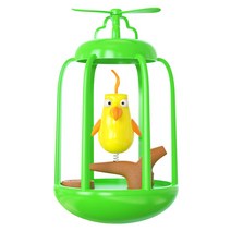 딩동펫 고양이 멜로디 새장 오뚝이 장난감, 그린, 1개