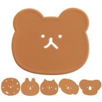 에이드엘 애니멀 실리콘 컵받침 6종 세트, 카라멜
