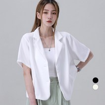 어썸어라운드 여성용 썸머 싱글 반팔 자켓