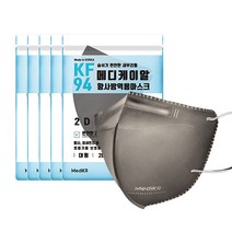 메디케이알 새부리형 황사방역 마스크 대형 KF94, 10개입, 모던딥그레이, 5개