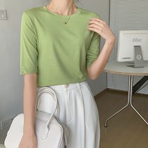 레몬소울 여성용 라뷰 라운드 5부 티셔츠