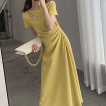 여성용 블랙101 페르 트임 플레어 롱 원피스 B235WF00920