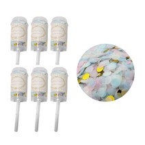 블럭마트 웨딩용품 색종이 푸시 튜브 꽃가루, 6개, TYPE11