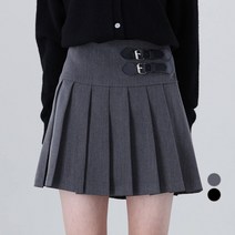 어썸어라운드 여성용 투버클 플리츠 미니 스커트