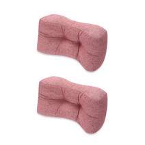 블럭마트 린넨 의자등받이 허리쿠션 2p, 레드
