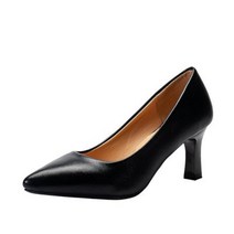 여성용 페이크 레더 단정하고 심플한 스틸레토 하이힐 6cm PRDS69