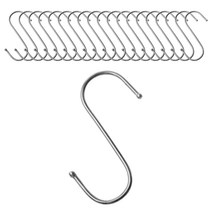 리빙홈디테일 다용도 스테인레스 S자 고리 중, 실버, 20개