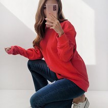 끌레느모네 여성용 데일리 베이직 오버핏 무지 맨투맨