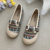 더나은날 여성용 보헤미안 패턴 단화 플랫슈즈 1cm YT_RI058