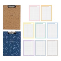 톡톡팬시 플라워 클립보드 2종 + 레인보우 노트패드 B5 2종 세트, 브라운, 네이비(클립보드), 랜덤발송(노트패드), 1세트