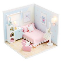 아이엠미니 DIY 미니어처하우스 키트 미니타운 베드룸 + 도구 + 한글설명서 지원, 혼합색상