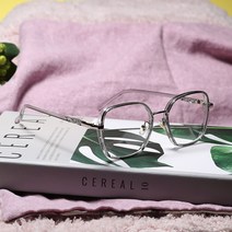 OU 블루라이트 차단 라운드 뿔테 투명 B129