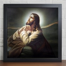 꾸밈 겟세마네 동산의 주님의 기도 인테리어 액자, 블랙