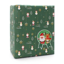 피크닉앤패키지 포장지 10p + 스티커 10p 세트, 산타마을(포장지), xmas메달(스티커), 1세트