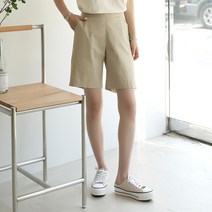빼빼 여성용 피크 허리뒷밴딩 면스판 반바지
