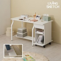 [리빙스케치]카시오 900 발받침 겸용 책상 국내제작 컴퓨터 학생용 제주도 배송협의, 화이트 블랙
