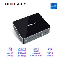 Chatreey-미니 pc i7 10510U i5 10210U Nvme SSD 윈도우즈 11 게임용 데스크탑 컴퓨터 2xGigabit 이더넷, 04 i7-10510U_03 UK, 05 16G Ram 1TB SSD