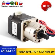 스테퍼 모터 42 모터 압출기 기어 nema17 스테퍼 모터 17hs4401s-pg 비율 5.18:1 cnc 밀링 머신용 유성 기어박스, 6.35mm, 1개