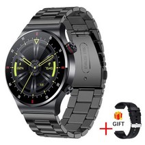 상면3 LIGE ECG + PPG 블루투스 통화 스마트 워치 남자 2022 스포츠 팔찌 NFC 방수 맞춤 시계 남성 SmartWatch, CHINA, black steel