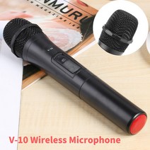 노래방마이크 블루투스 휴대용 가라오케 스피치 라우드스피커용 USB 리시버가 있는 무선 마이크, 없음