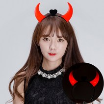 LED 붉은 악마 뿔 머리띠, 상세페이지 참조, 1개