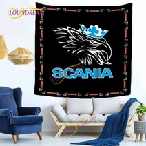 3D 인쇄 스웨덴 트럭 제작 스카니아 태피스트리 그린 컬렉션 식탁보 비치 타월 실내 벽화 장식, 180 x 280 cm, 4