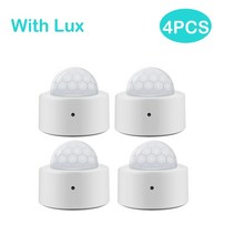 무선 모션 센서 감지기 Tuya 2 in 1 Zigbee 미니 PIR 탐지기 밝은 럭스 라이트 패시브 적외선 보안 도난 경보, 없음, 9.With Lux 4pcs