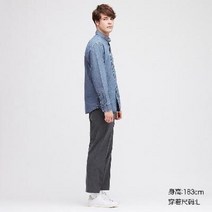 남자데님셔츠 유니클로 남장 데님셔츠(워싱제품)(긴팔) 425057 UNIQLO