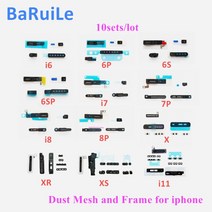 스피커방진패드 BaRuiLe-폰용 라우드 스피커 마이크 귀 방진 메쉬 프레임 폰 11 프로 맥스 12 미니 7 8 7P, 07 10x for iphone8
