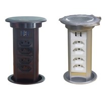 브라질 플러그 전동 자동 팝업 전기 소켓 24 전원 콘센트 2 USB A C 충전 포트 무선 충전기, 1.4 Plugs USB  100240V은
