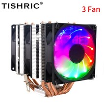 만능 채칼 야채 다지기 TISHRIC-CPU 쿨러 4/6 히트 파이프 4 핀 PWM RGB 냉각 팬 PC 라디에이터 인텔 LGA, 06 6 Heat Pipes 3 Fan