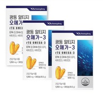 노르웨이산오메가 알티지오메가3 비타민D 광동rtg오메가30캡슐 x3통