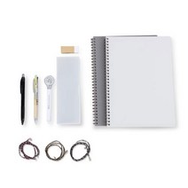 바오바론 비움 다용도 케이스 화이트 신학기 문구 학용품 세트새학기 준비물 묶음 투명스티커 증정