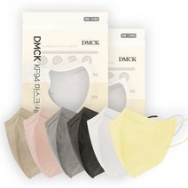 DMCK KF94 새부리형 컬러 마스크 대형 25매입, 브라이트 화이트, 브라이트 화이트