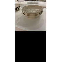 Threesome 이케아 Ikea Faleklo 플레이트 플랫 플레이트 깊은 접시 가정용 식기 접시 접시 둥근 도자기 플레이트 세트 쟁반., 베이지깊은광택직경19Cm4