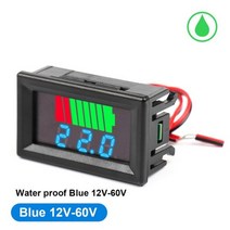 적산계 파워 뱅크 6V 12V 산성 납 배터리 충전 레벨 표시기 테스터 리튬 용량 측정기 LED 전압계, 07 12V-60V Waterproof