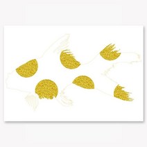셀러허브 No25 금붕어 골드도트2 모던 인테리어 액자 3호, 3호(27x19cm)／프레임액자(골드)