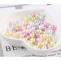 3-8mm 25컬러 진주 구슬비즈 반지 팔찌 목걸이 스트랩 키링 비즈공예 만들기 재료, 5mm, 20 스카이