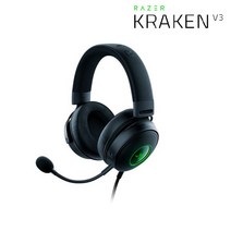 레이저코리아 크라켄 V3 분리형 마이크 게이밍헤드셋, RZ04-03770200-R3M1/블랙