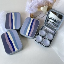 여름 무지개 시리즈 컬러 콘택트 렌즈 케이스 휴대용 소형 컴패니언 상자 수유 두 쌍 보관, 03 purple