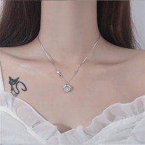 YKYK 귀여운 소방관 펜던트 여성 문 스톤 초커 목걸이 트렌디 925 스털링 실버 넥 체인 소녀 쇄골 목걸이 액세서리 낮은가격순 높은가격순