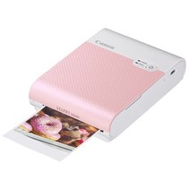 캐논 셀피스퀘어 QX10 미니 휴대용 귀여운 포토프린터 사진 인화기 스마트폰 스티커 사진 출력 인쇄, 핑크, 인화지 추가 o