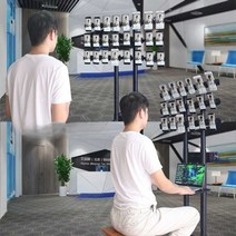 스마트폰 대량 거치대 촬영 방송 대리점 공장 폰가게 홀더, 4개 층에 32칸 이동 휠