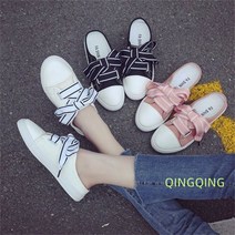 여자 캔버스화 여성 예쁜 리본 뮬 스니커즈 단화 Wstug 증정