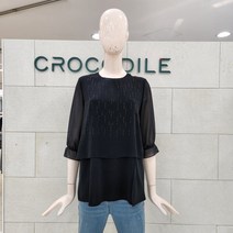 크로커다일레이디 쉬폰소재 7부소매 블라우스