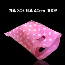 MDF2357 화이트 도트 펀칭 PE 쇼핑백 30X40cm 100매
