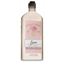 배쓰앤바디웍스 아로마테라피 러브 로즈 바닐라 바디 워시 및 폼 배스 295ml, 1팩