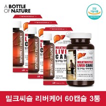 밀크씨슬 리버케어 간건강 간에좋은 영양제 실리마린, 60캡슐 3통